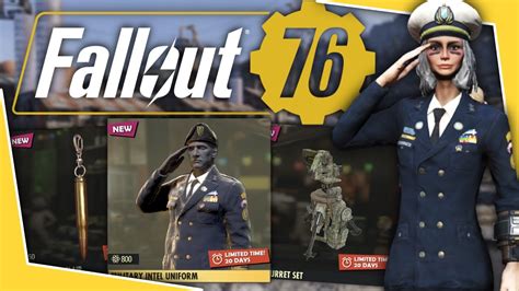 Fallout Atomic Shop Update Military Officer Uniform Camo Turrets