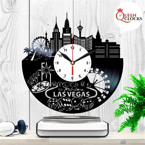 Las Vegas Clock Skyline Vinyl Clock Las Vegas Themed Ts For Women