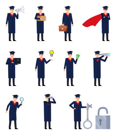 Cartoon Of Cap And Gown Ideas Illustrations Royalty Free Vector