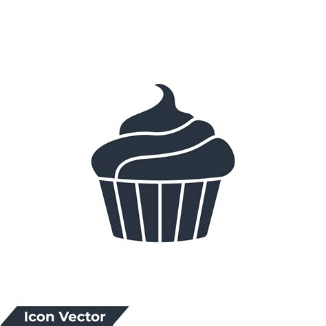 Cupcake Icon Logo Vector Illustration Cupcake Food Symbol Template For