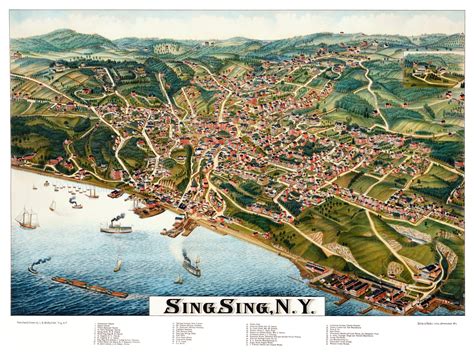 Beautifully Restored Map Of Ossining Sing Sing Ny From 1884 Knowol