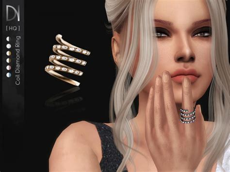 The Sims Resource Coil Diamond Ring By Darknightt • Sims 4 Downloads