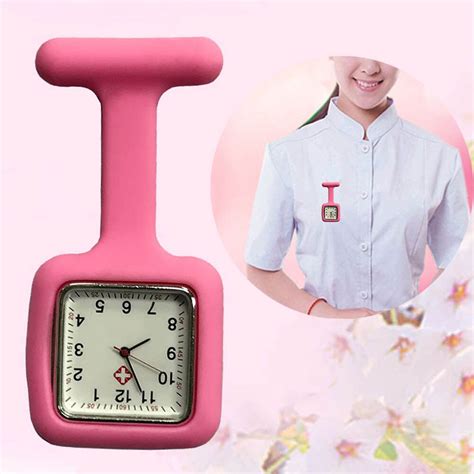 Silicone Nurse Square Watch Pocket Brooch Clip Medical Nurse Pocket Nursing Watch Tt88 In