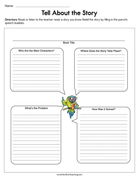 Tell About The Story Worksheet Have Fun Teaching Story Elements Worksheet Reading