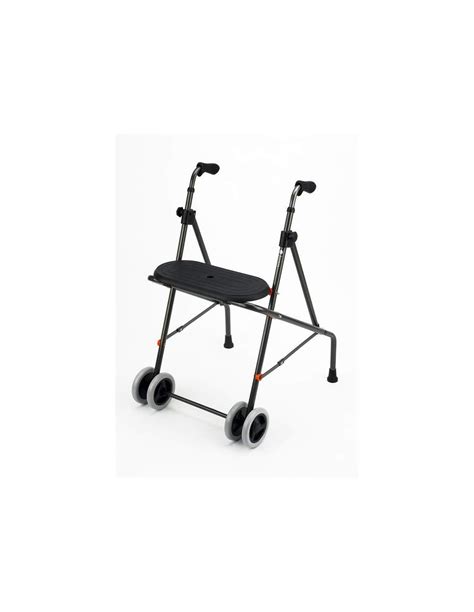 Andador Plegable Y Regulable De Aluminio Con Asiento De 4 Ruedas Andaroller