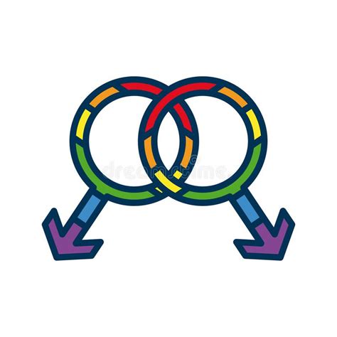 genders symbol with lgtbi flag flat style icon stock vector illustration of identity flag