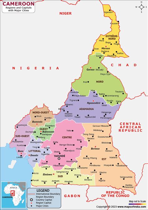 Cameroon Map Hd Political Map Of Cameroon