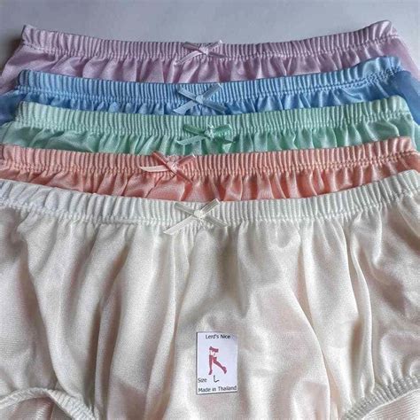 5 Sweet Color L Vintage Nylon Satin Knickers Panties