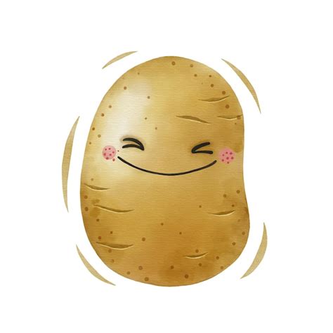 Premium Vector Watercolor Cute Potato Cartoon Character Vector