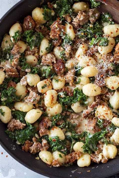 One Pan Creamy Gnocchi With Italian Sausage And Kale Cooking Classy