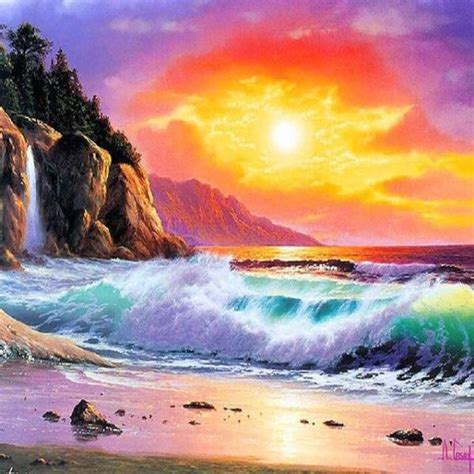 Beach Sunset Diamond Painting Kit With Free Shipping 5d Diamond Paintings