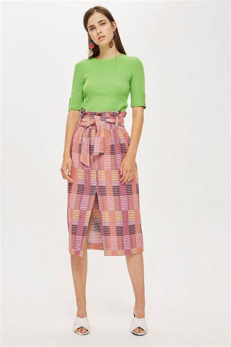 Multicoloured Jacquard Midi Skirt New In Fashion New In Topshop