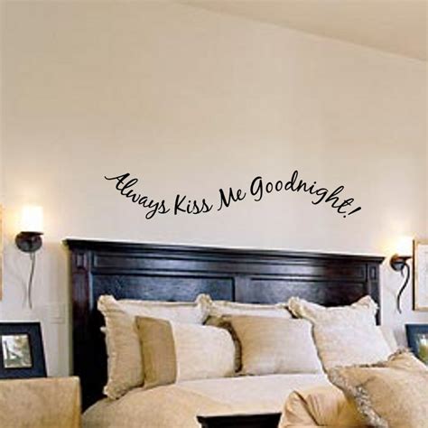 Always Kiss Me Goodnight Bedroom Wall Decal Applique Free Us Shipping