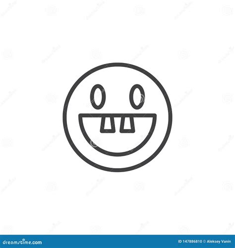 Toothless Face Emoji Flat Icon Vector Illustration