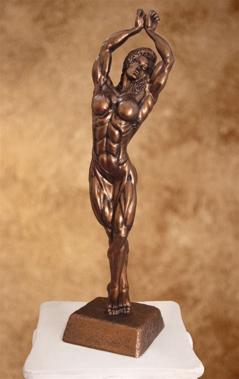 Victory Pose Female Bodybuilder Trophy Niels Andersen Sculptures