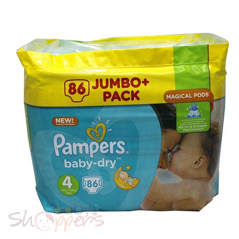 Pampers Baby Dry Size 4 Jumbo Pack 86 Nappies Weight8 16kg