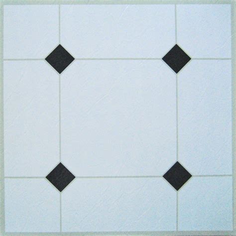 Black and white vinyl floor tiles self stick. 24 x WHITE BLACK DIAMOND SELF ADHESIVE STICK ON VINYL ...