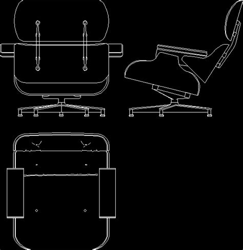 Charles Eames Lounge Chair 1956 In Autocad Cad 2605 Kb Bibliocad