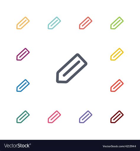 Pencil Flat Icons Set Royalty Free Vector Image