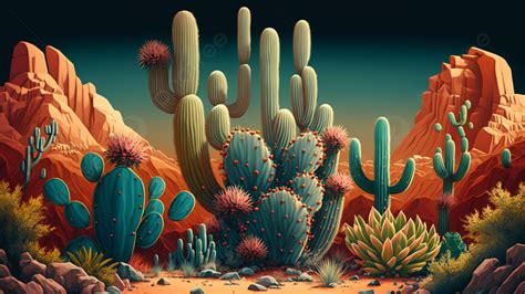 Beautiful Desert Cactus Background Desert Cactus Beautiful
