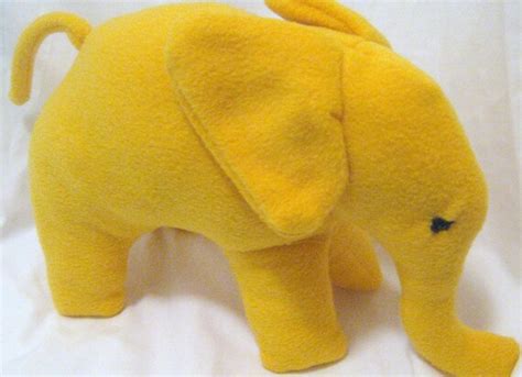 Yellow Elephant Stuffed Animal Soft Plush No Buttons Ready
