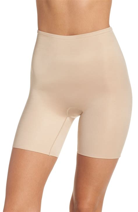 Women S Spanx Power Conceal Her Mid Thigh Shaping Shorts Size Large Beige Spanx Spanx