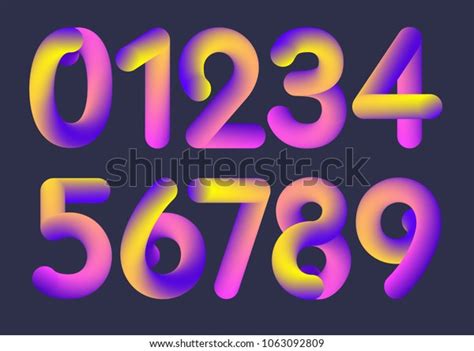 Set Numbers 0 10 Stock Vector Royalty Free 1063092809