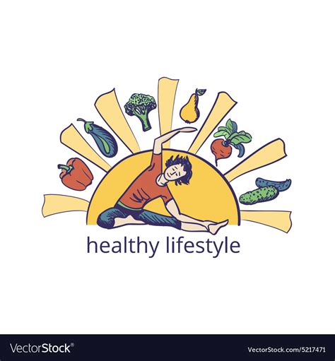 Healthy Lifestyle Symbol Royalty Free Vector Image