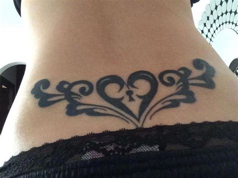 My Lower Back Piece Tattoo Lowerback Heart Keyhole Swirly