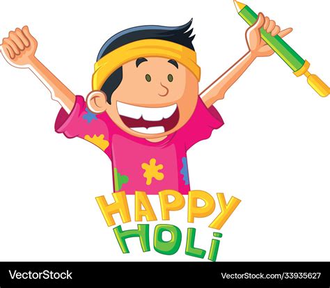 Holi Festival Cartoon Royalty Free Vector Image
