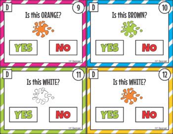 Yes No Questions Colors Task Cards Scoot By Km Classroom Tpt