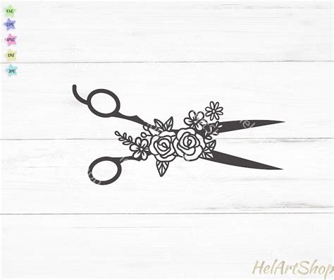 Scissors With Flowers Svg Sewing Svg Hair Stylist Svg Hobby Etsy