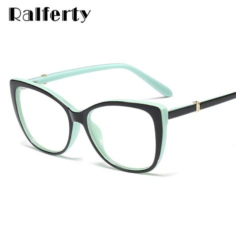 Ralferty Luxury Women Cat Eye Frame Eyeglasses Tr90 Clear Lens With