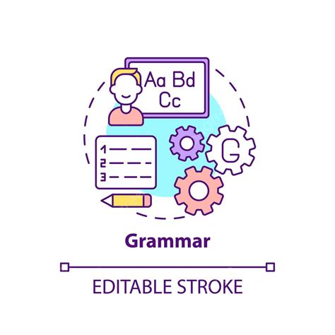 Grammar Concept Icon Sentence Outline Student Vector Sentence Outline