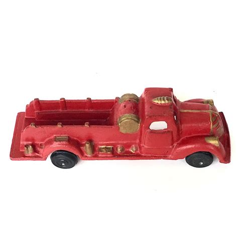 Vintage Cast Iron Fire Truck Toy Chairish