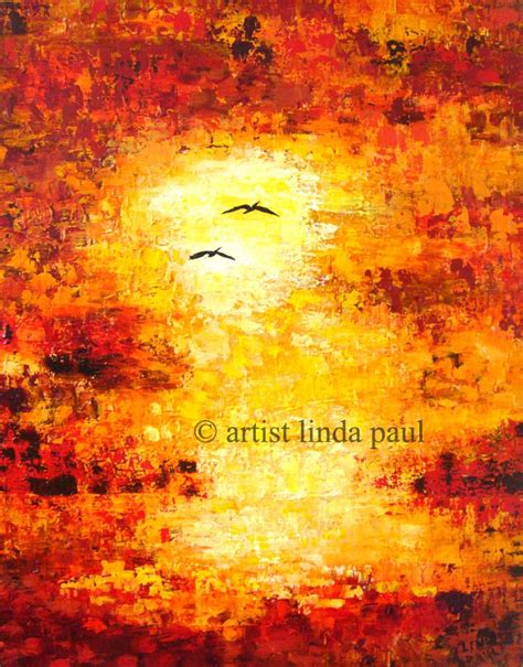 Comtemporary Artwork Paintings Of Sunset Landscape With