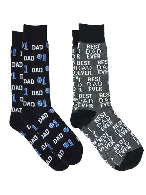 360 Threads Mens 1 Dad And Best Dad Ever Novelty Funny Socks Fathers