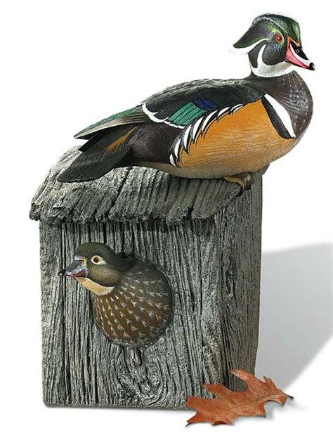 Wood Duck Pair Hand Painted Duck Decoy Sculpture By Sam Nottleman