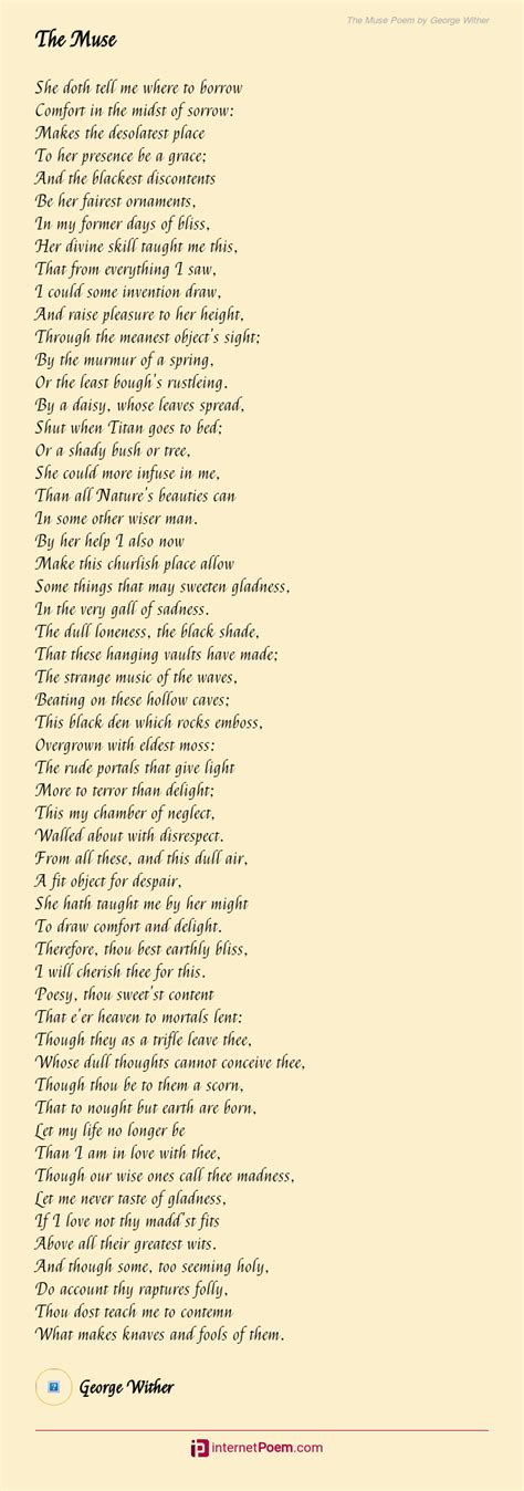 The Muse Poem By George Wither