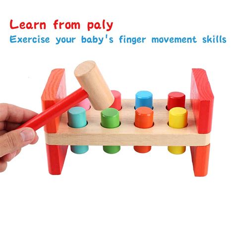 Pounding Bench Wooden Toy With Mallet Hammering Block Punch Etsy