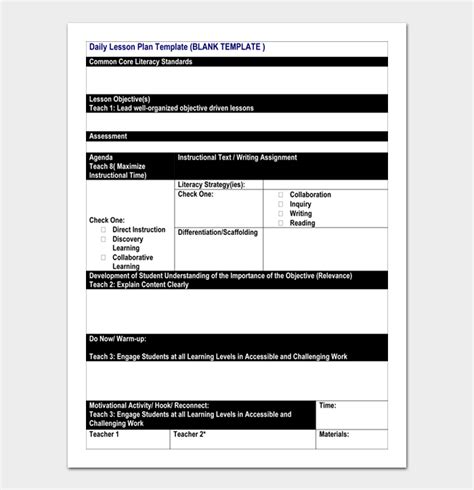 12 Free Daily Lesson Plan Templates Word Excel Pdf