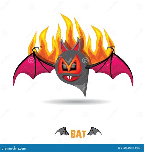 Vector Funny Devil Bat With Wings Stock Vector Illustration Of Cave
