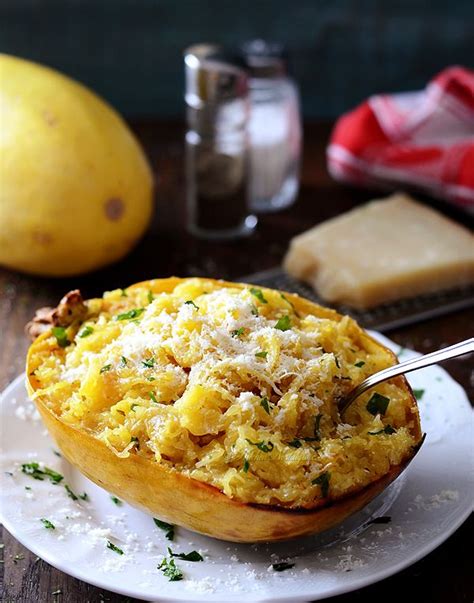 Baked Spaghetti Squash With Butter And Parmesan Cheese Kitchen