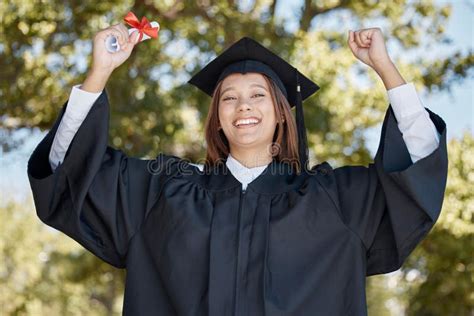 Success Graduation And Portrait Of A Woman With A Diploma For