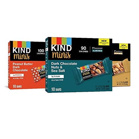 Kind Bar Minis Variety Pack Dark Chocolate Nuts Caramel Almond Sea