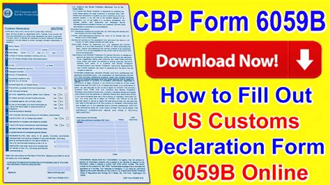 Cbp Form 6059b Download 2023 How To Fill Out Us Customs Declaration