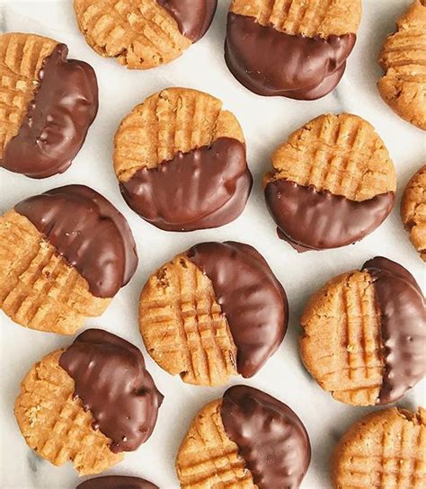 Chocolate Dipped Peanut Butter Spelt Cookies Recipe The Feedfeed