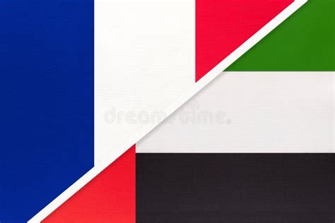 France And United Arab Emirates Or UAE Symbol Of National Flags From Textile Championship