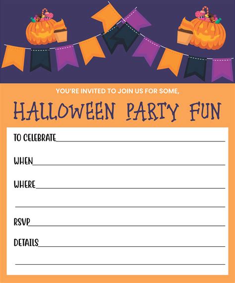 10 Best Free Printable Blank Halloween Invitations - printablee.com