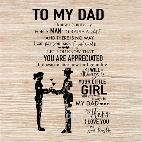 To My Dad Quote Ill Always Be Your Little Girl Svg Png Etsy Uk